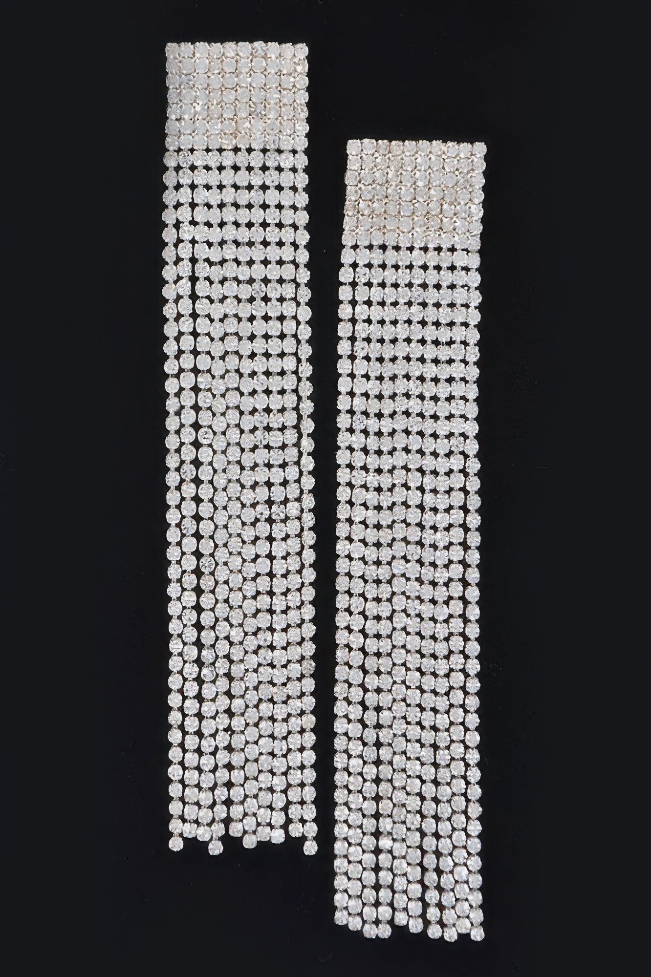 Rhinestone Curtain Drop Earrings - It's a Girly Place