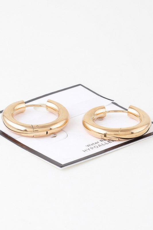 Shiny Modern Hoop Earrings - It's a Girly Place
