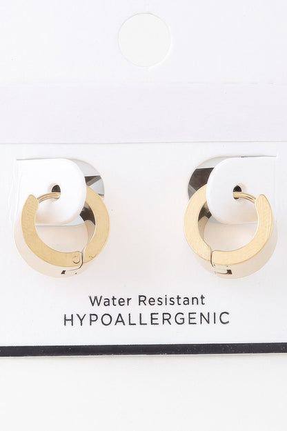 Crosshatched Wide Hoop Earrings - It's a Girly Place