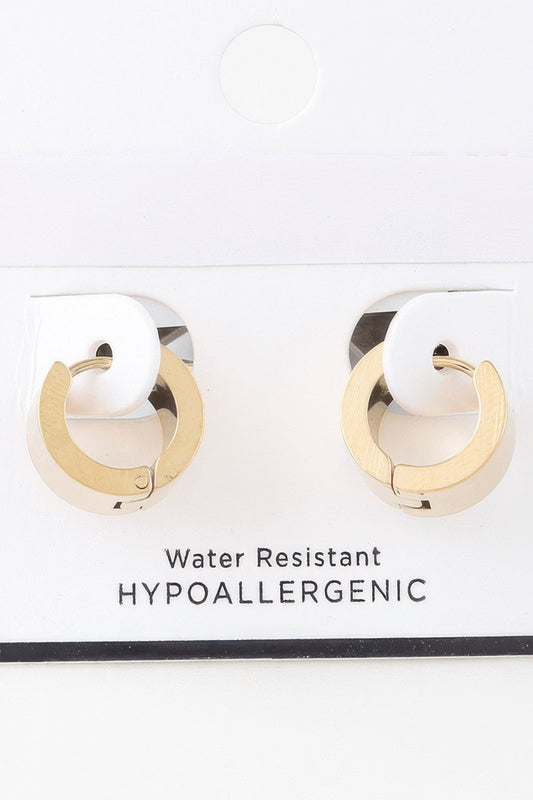 Crosshatched Wide Hoop Earrings - It's a Girly Place