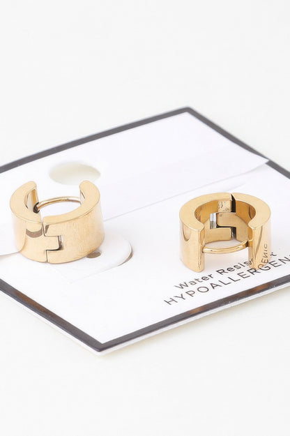 Crosshatched Wide Hoop Earrings - It's a Girly Place