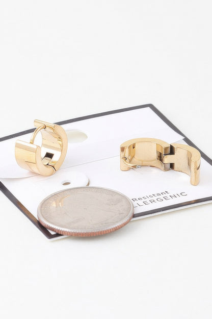 Crosshatched Wide Hoop Earrings - It's a Girly Place