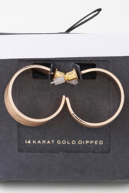 Crosshatched Wide Hoop Earrings - It's a Girly Place