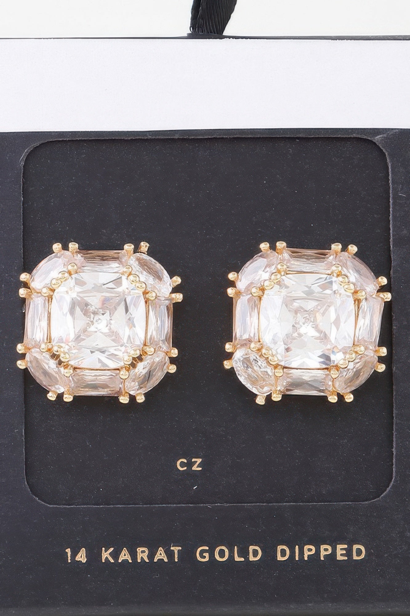 Double Cubic Rhinestone Stud Earrings - It's a Girly Place