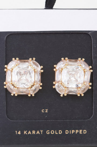 Double Cubic Rhinestone Stud Earrings - It's a Girly Place