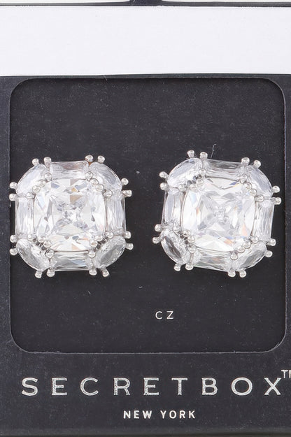 Double Cubic Rhinestone Stud Earrings - It's a Girly Place
