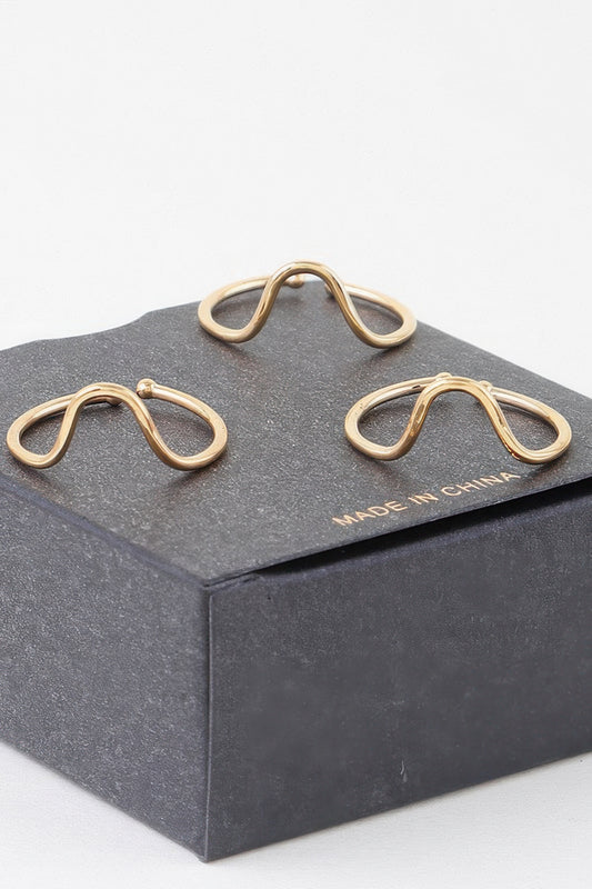 Triple Open Wave Ring Set - It's a Girly Place