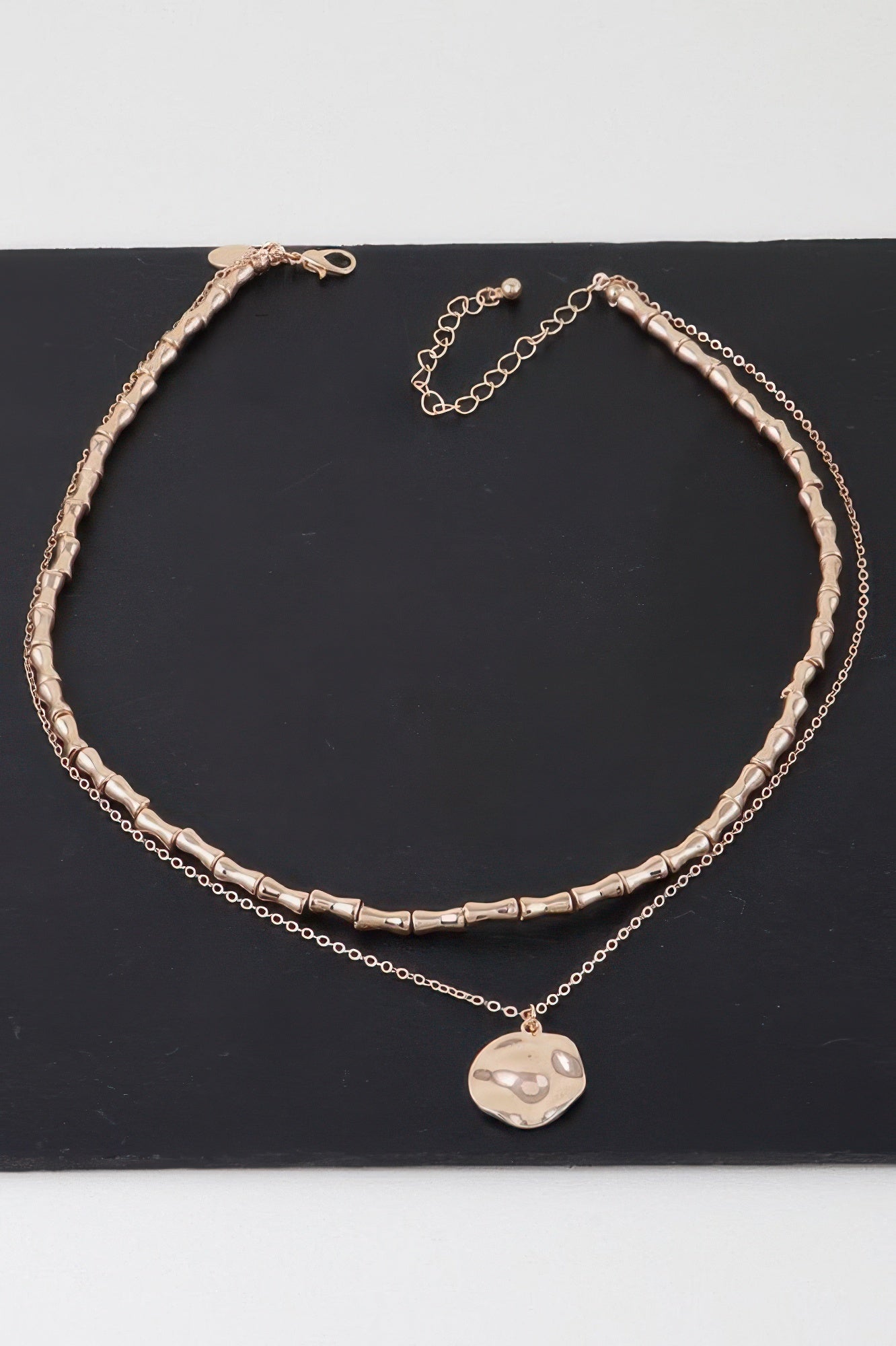 Hammered Plate Chain Necklace - It's a Girly Place