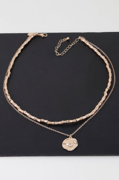 Hammered Plate Chain Necklace - It's a Girly Place