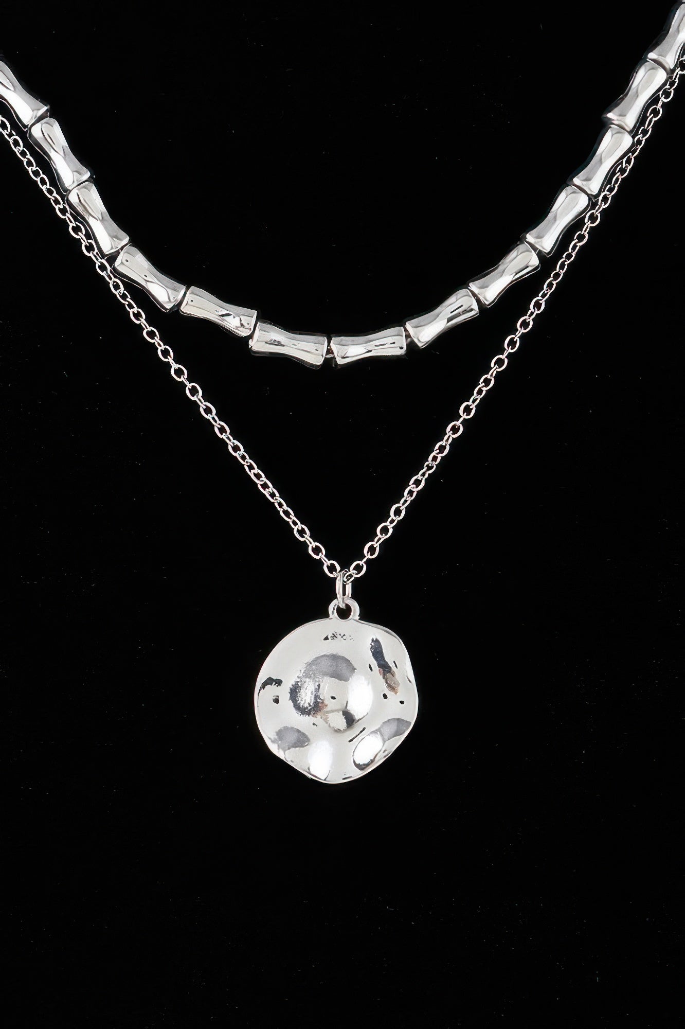 Hammered Plate Chain Necklace - It's a Girly Place