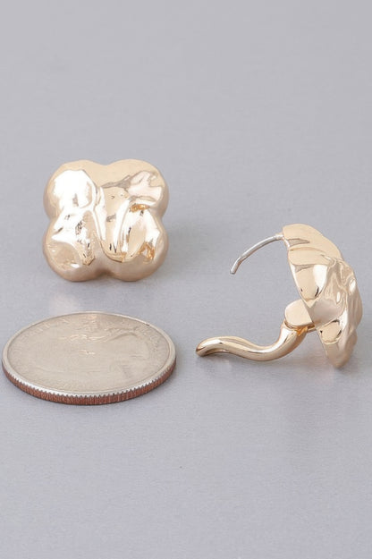 Hammered Clover Stud Earrings - It's a Girly Place