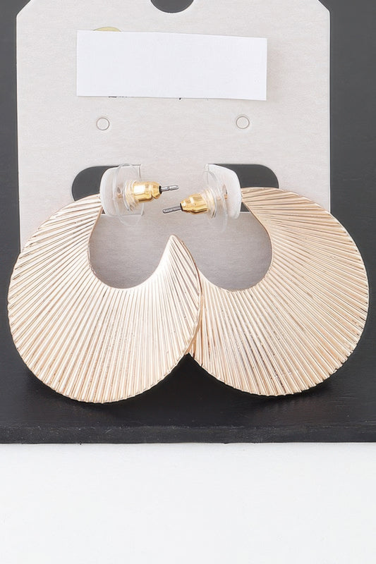 Flared Clam Shell Hoop Earrings - It's a Girly Place