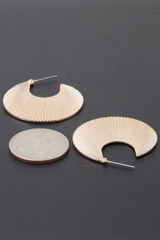 Flared Clam Shell Hoop Earrings - It's a Girly Place