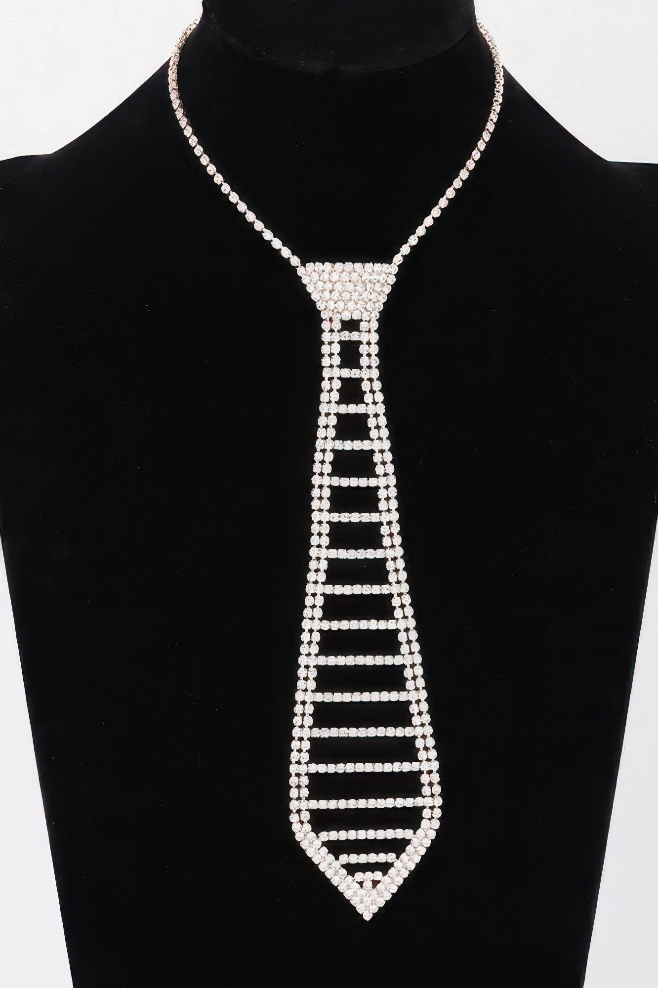 Rhinestone Necktie Necklace - It's a Girly Place