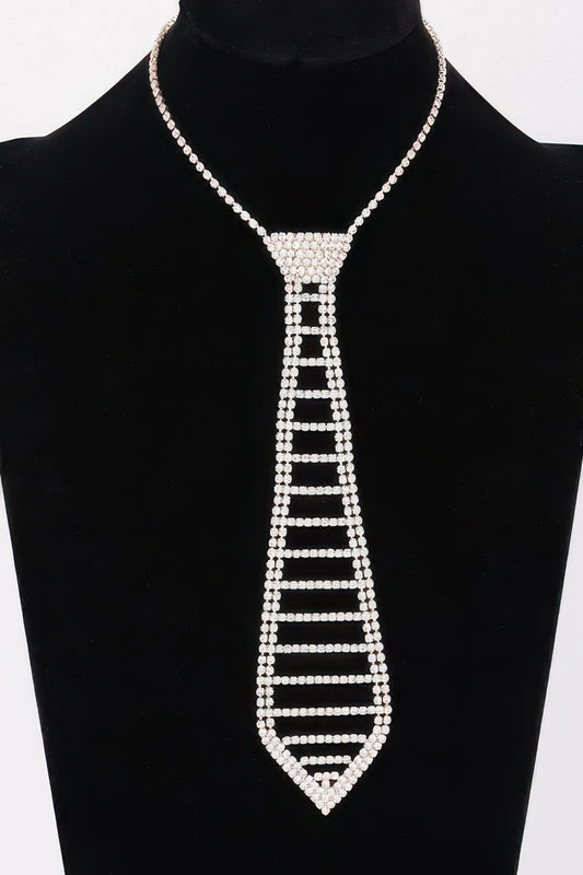 Rhinestone Necktie Necklace - It's a Girly Place