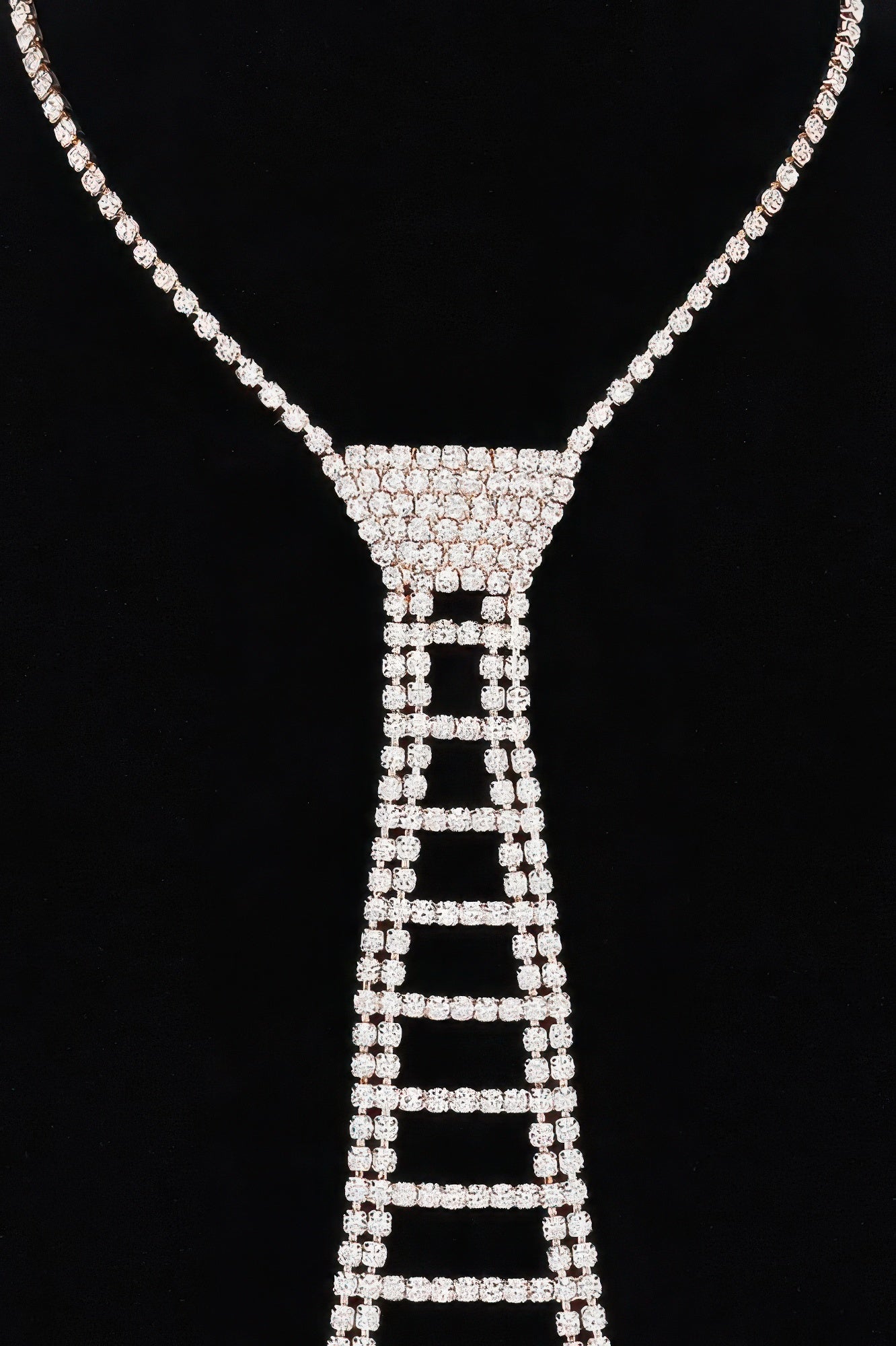 Rhinestone Necktie Necklace - It's a Girly Place
