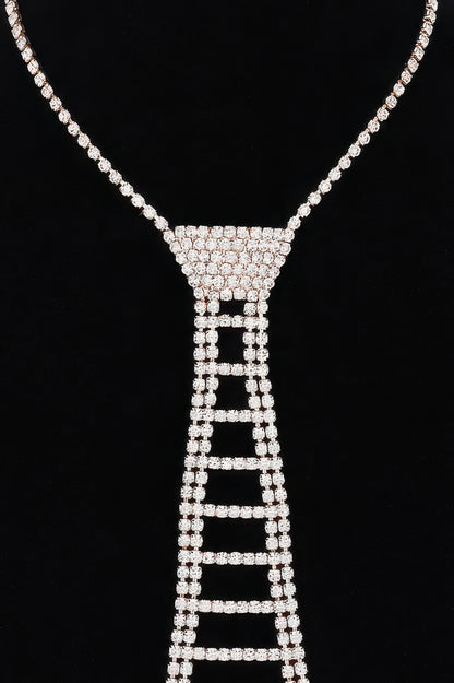 Rhinestone Necktie Necklace - It's a Girly Place