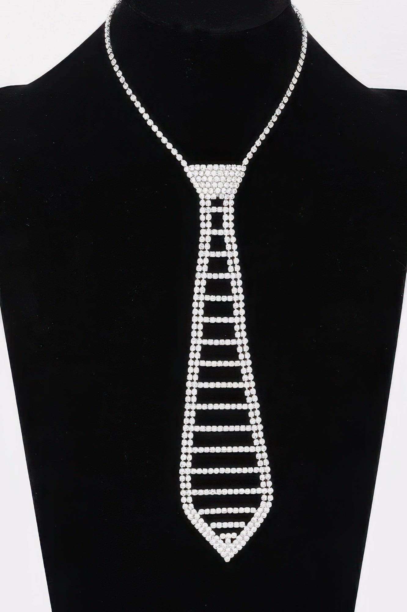 Rhinestone Necktie Necklace - It's a Girly Place