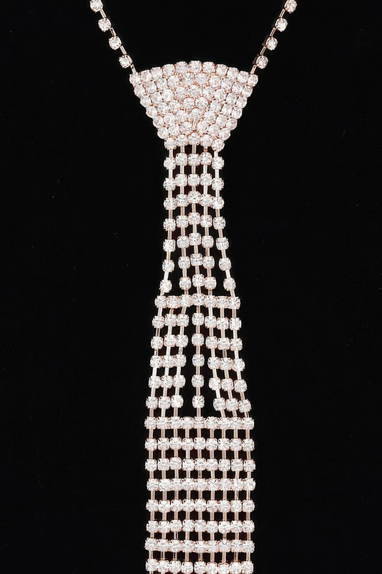 Rhinestone Necktie Necklace - It's a Girly Place
