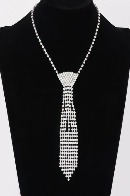 Rhinestone Necktie Necklace - It's a Girly Place