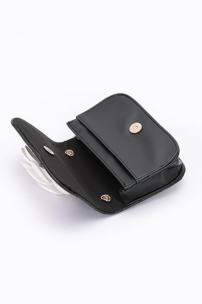 Faux Leather Quilted Flower Beltbag Shoulder Chain - It's a Girly Place