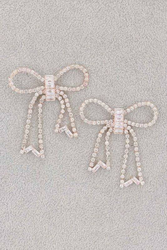 Rhinestone Ribbon Earring - It's a Girly Place