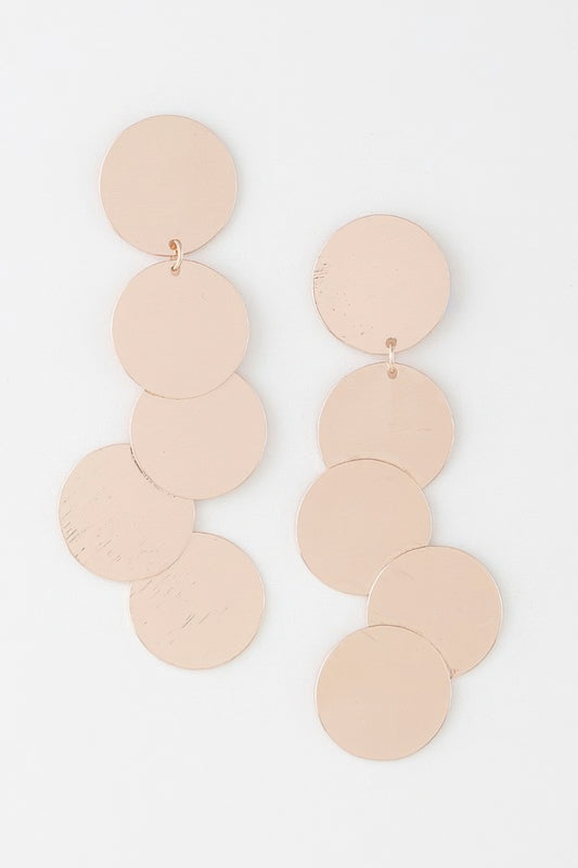 Modern Hammered Disk Drop Earrings - It's a Girly Place