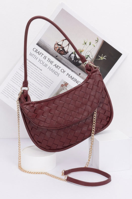 Faux Leather Braided Double Hobo Bag - It's a Girly Place