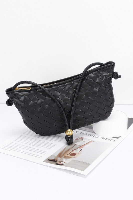 Faux Leather Braided Wrist And Shoulder Bag - It's a Girly Place