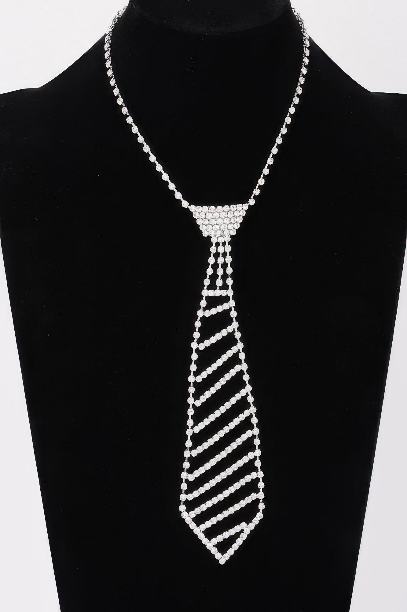 Rhinestone Necktie Necklace - It's a Girly Place