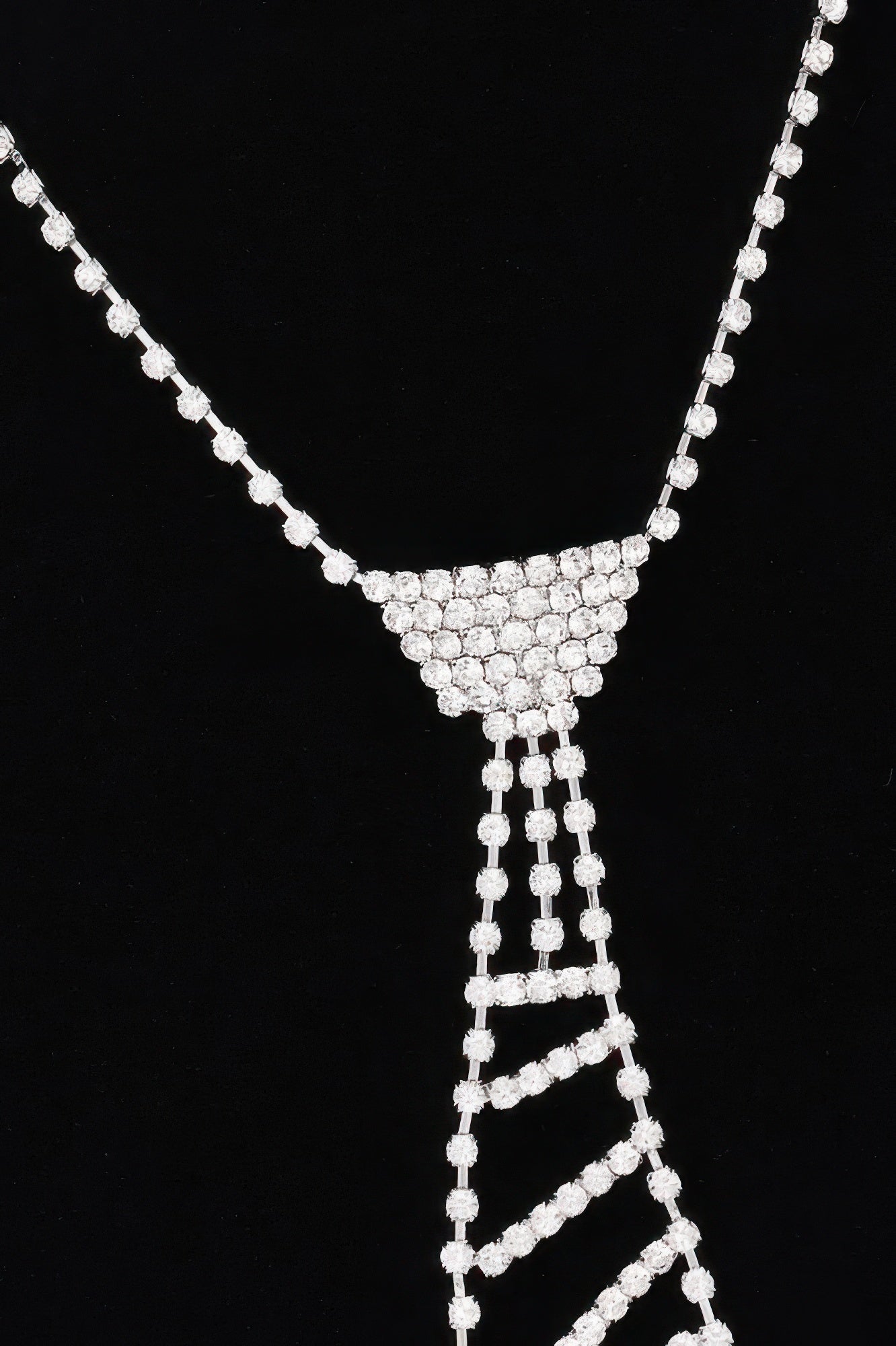 Rhinestone Necktie Necklace - It's a Girly Place