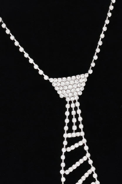 Rhinestone Necktie Necklace - It's a Girly Place