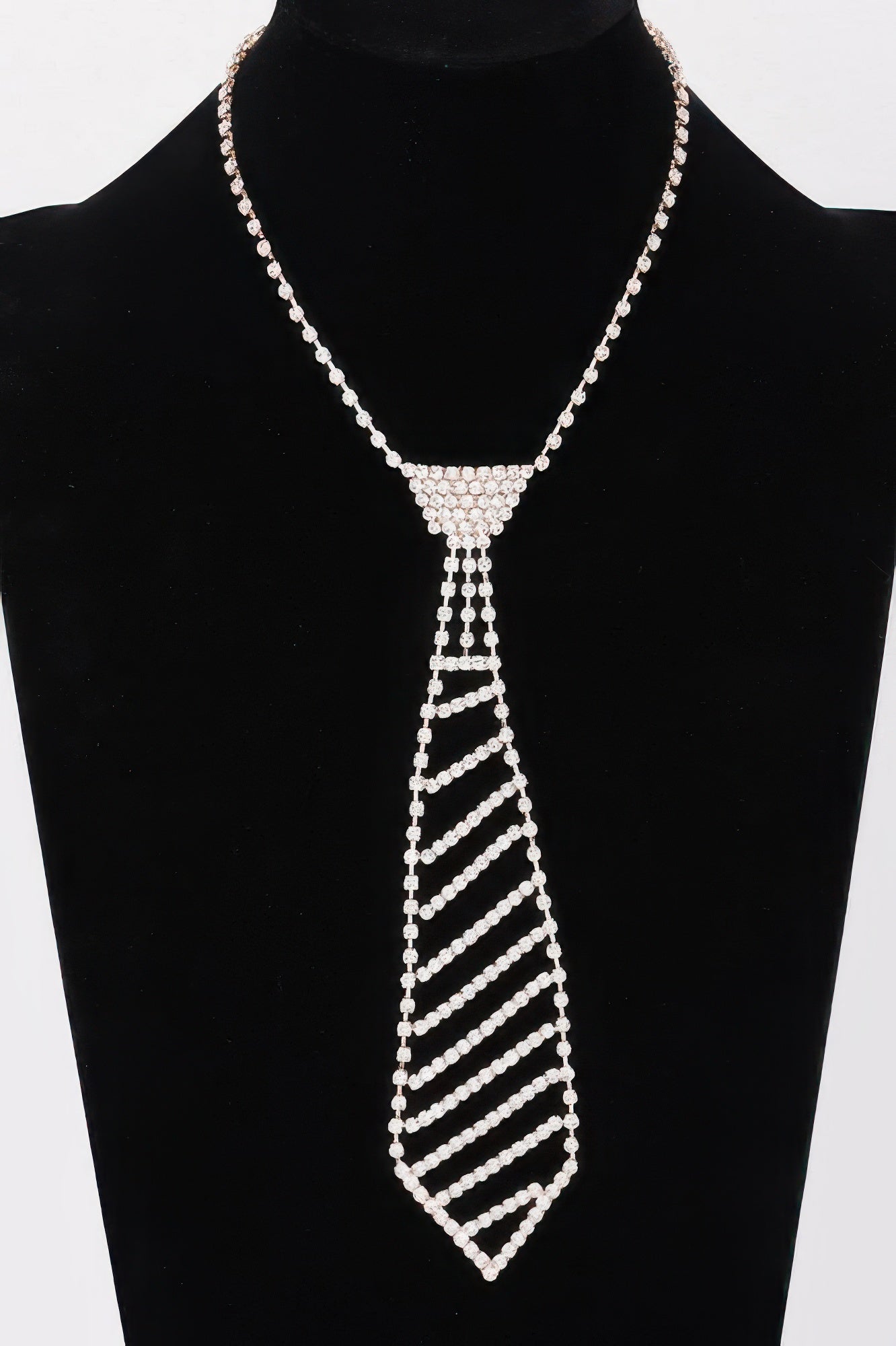Rhinestone Necktie Necklace - It's a Girly Place