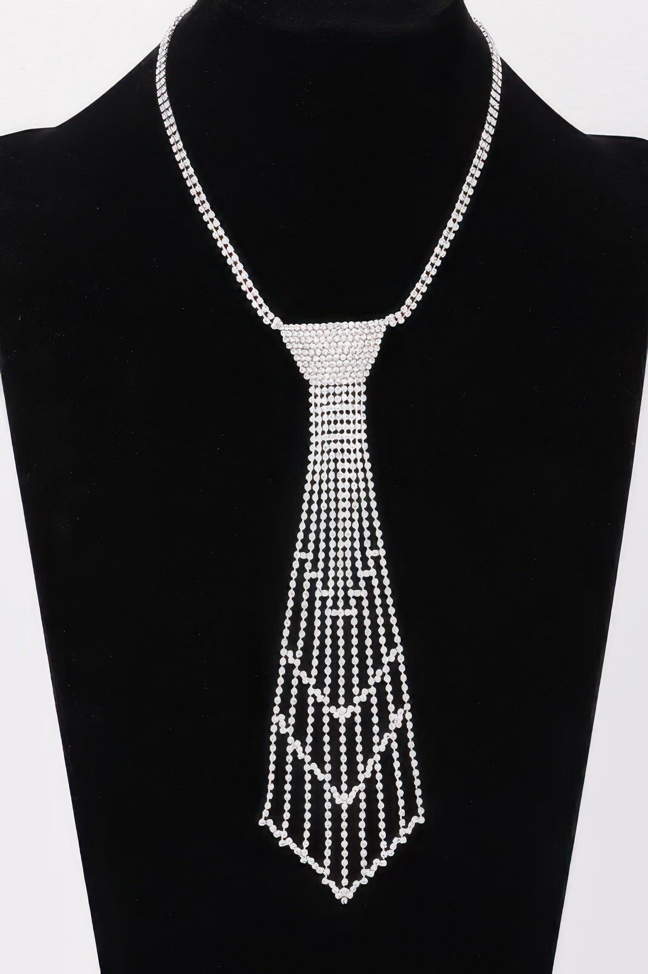 Rhinestone Necktie Necklace - It's a Girly Place