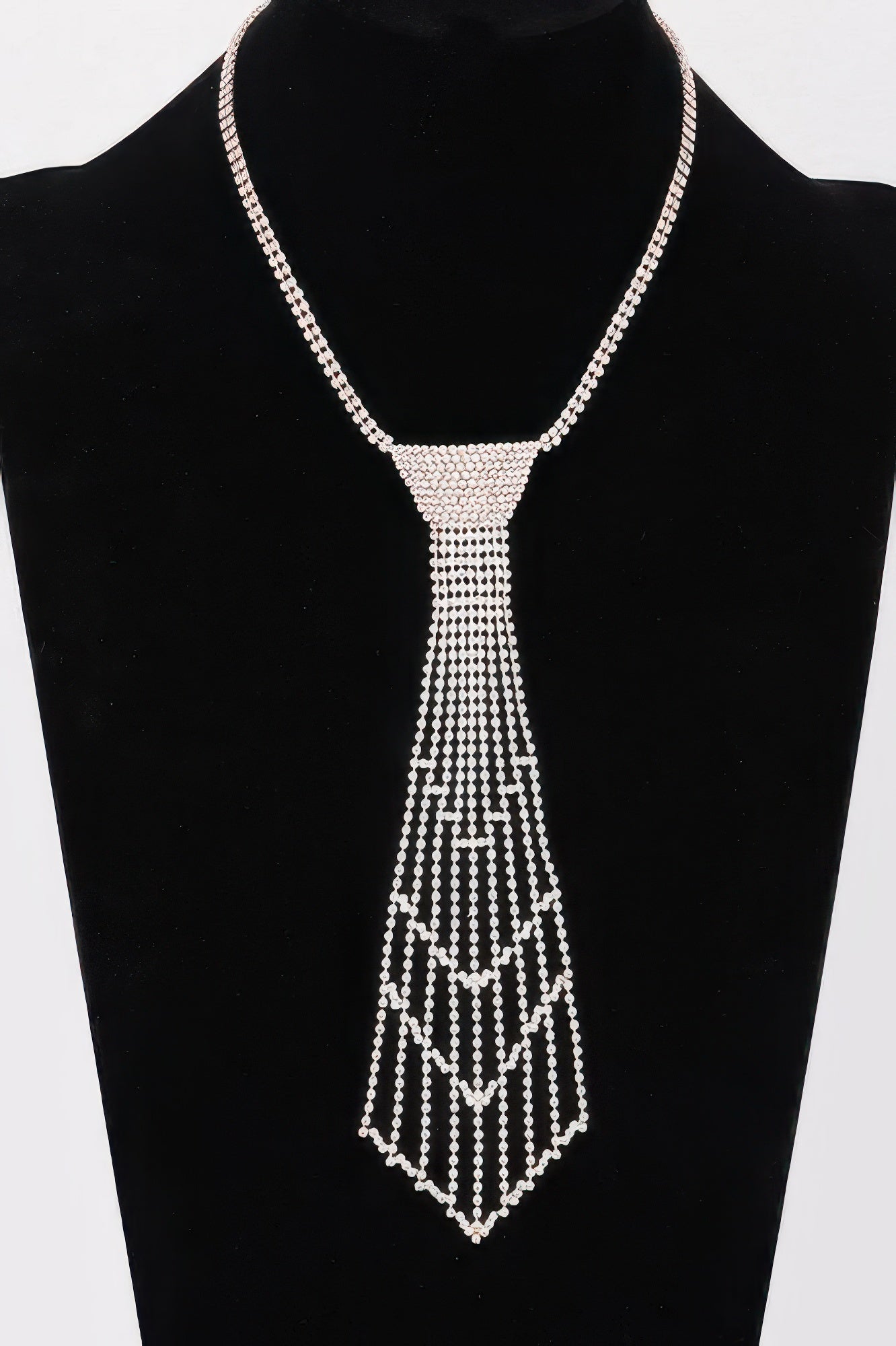 Rhinestone Necktie Necklace - It's a Girly Place