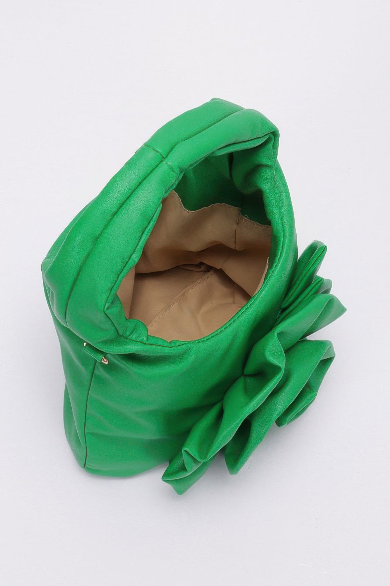 Faux Leather Big Flower Handle Bag - It's a Girly Place