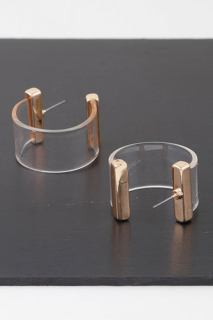 Flat Transparent Hoop Earrings - It's a Girly Place
