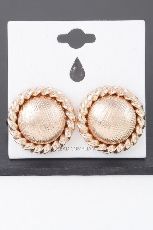 Twisted Hammered Dome Earrings - It's a Girly Place