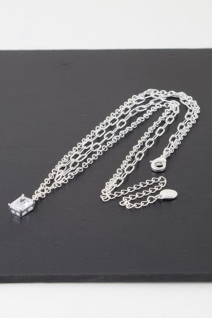 Double Cubic Crystal Chain Necklace - It's a Girly Place