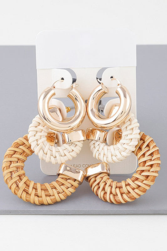 Multi Triple Weaved Hoop Earrings Set - It's a Girly Place