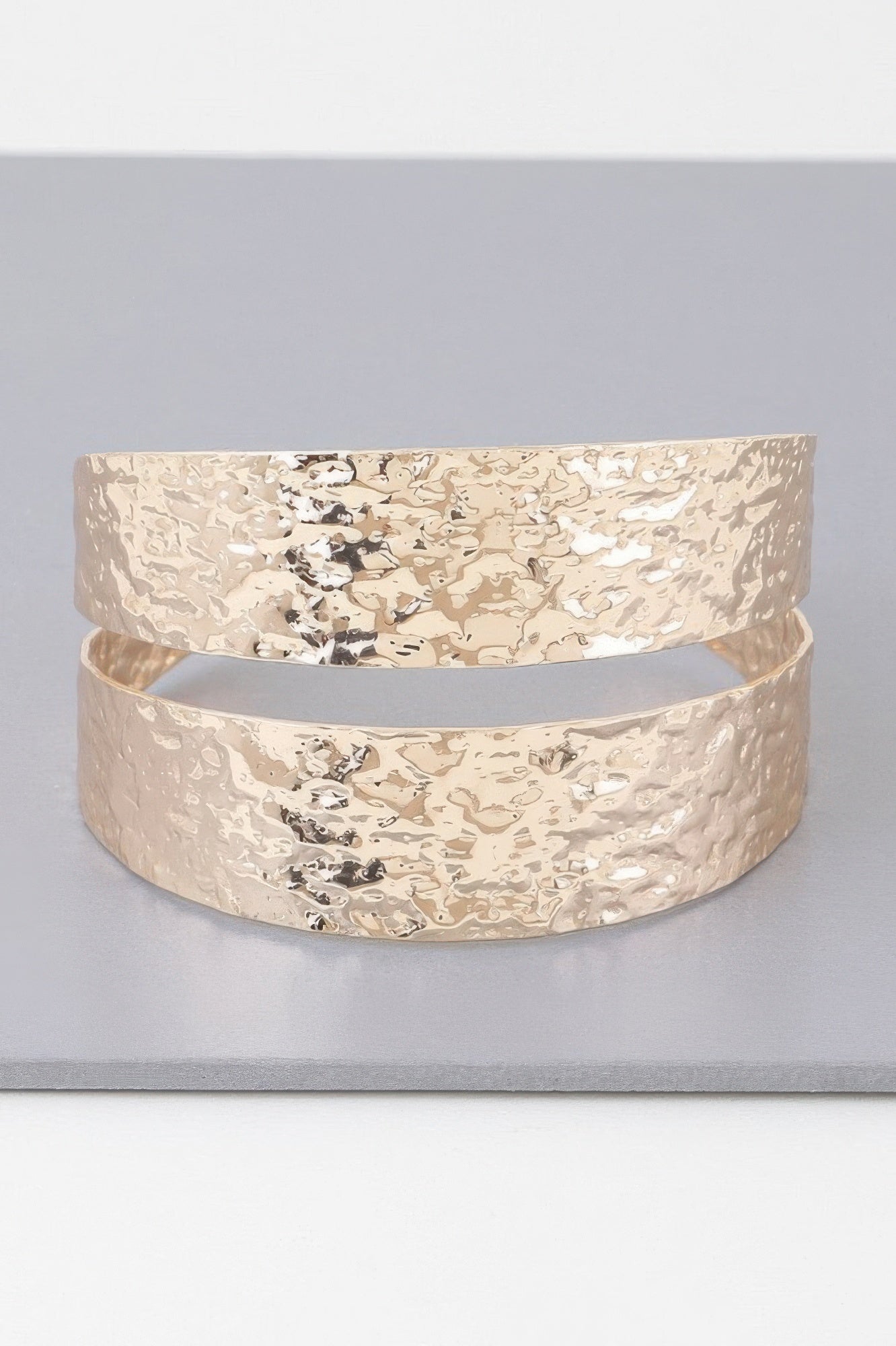 Hammered Double Wrap Cuff Bracelet - It's a Girly Place
