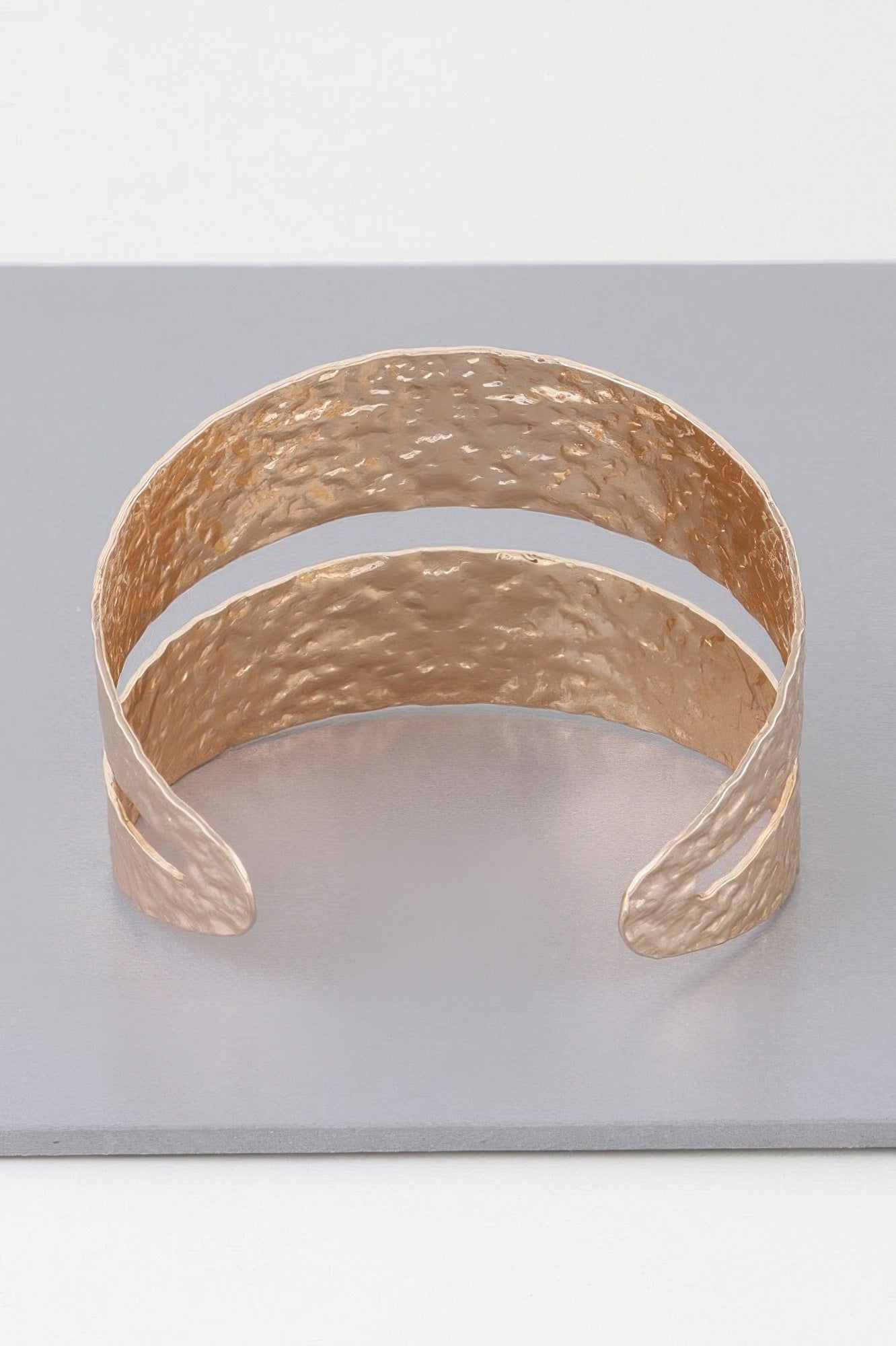 Hammered Double Wrap Cuff Bracelet - It's a Girly Place