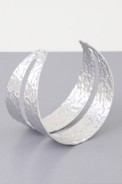 Hammered Double Wrap Cuff Bracelet - It's a Girly Place