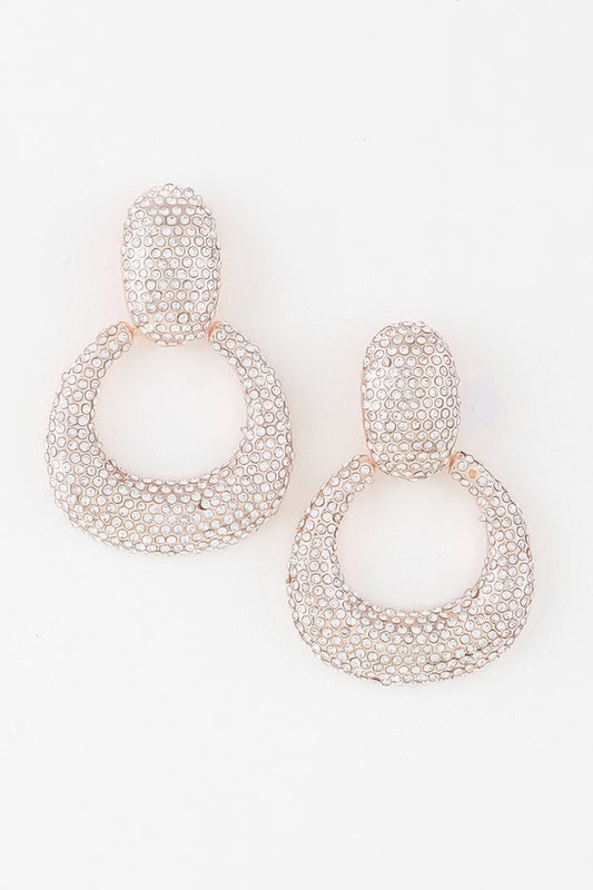 Bejeweled Hoop Drop Earrings - It's a Girly Place