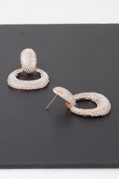 Bejeweled Hoop Drop Earrings - It's a Girly Place