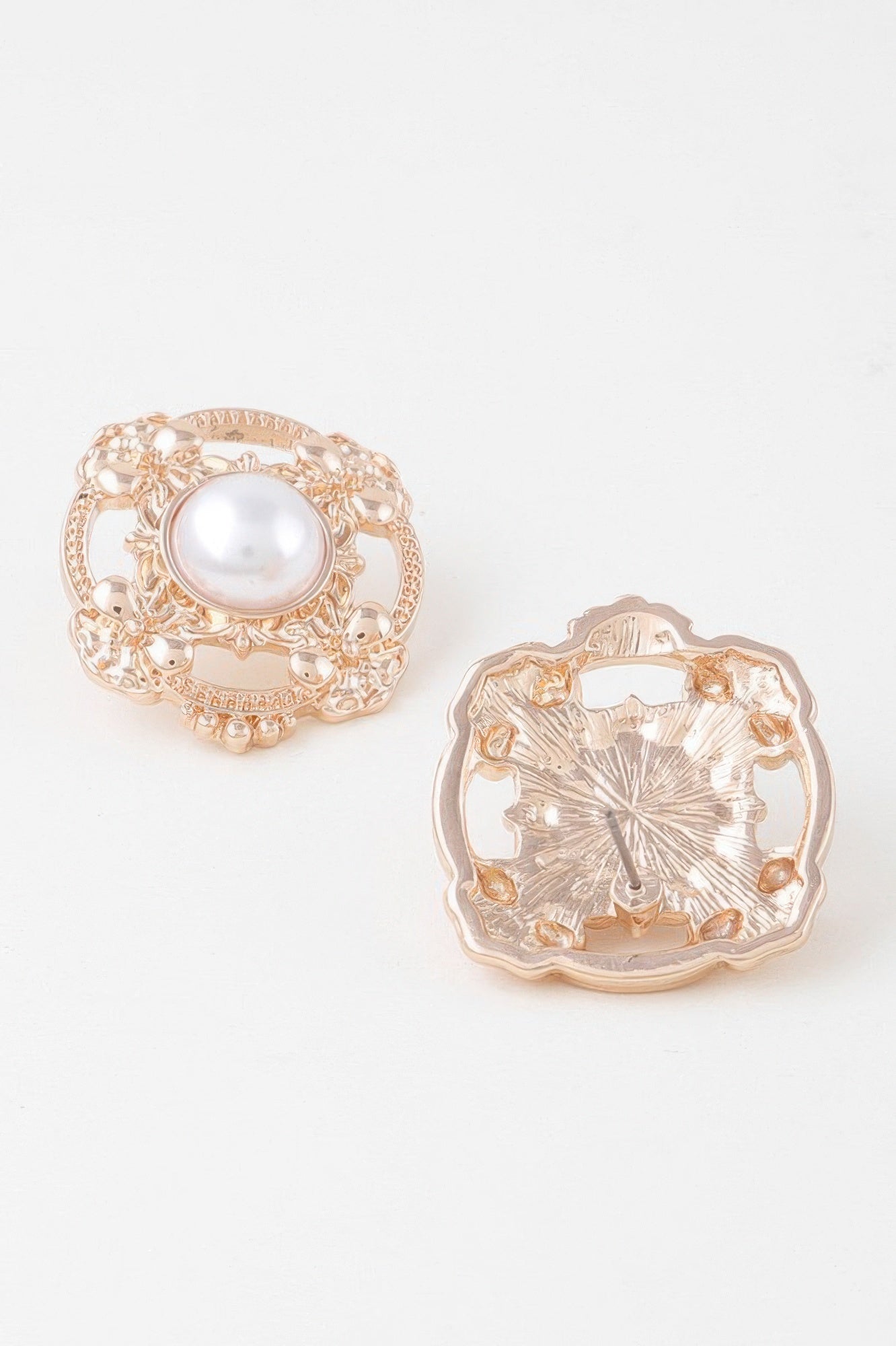 Antique Ribbon Pearl Stud Earrings - It's a Girly Place