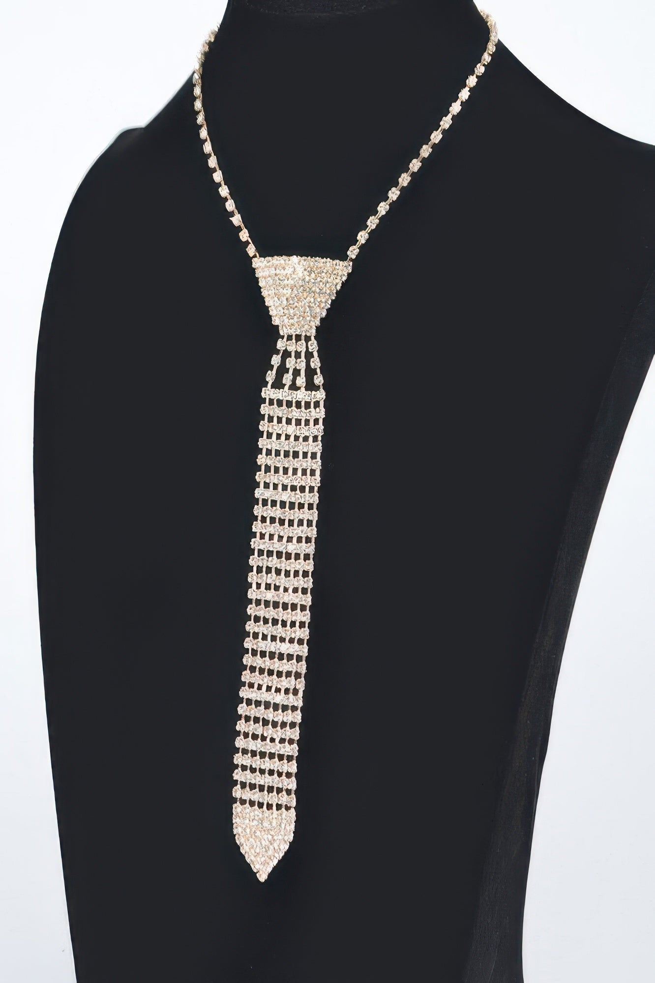 Rhinestone Necktie Necklace - It's a Girly Place