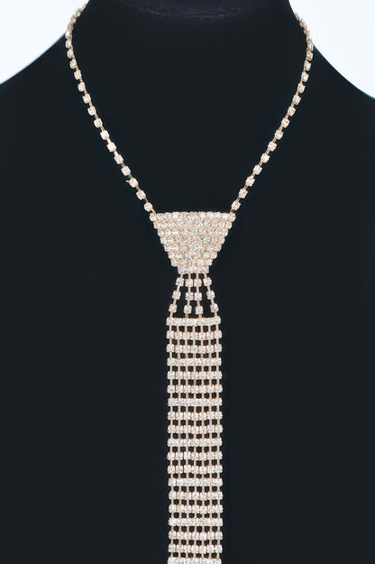 Rhinestone Necktie Necklace - It's a Girly Place