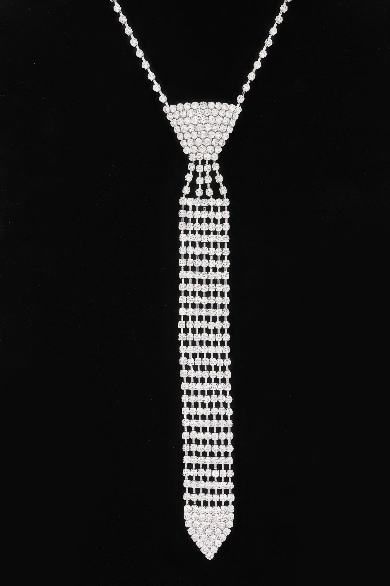 Rhinestone Necktie Necklace - It's a Girly Place