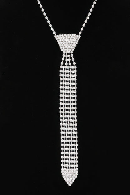 Rhinestone Necktie Necklace - It's a Girly Place